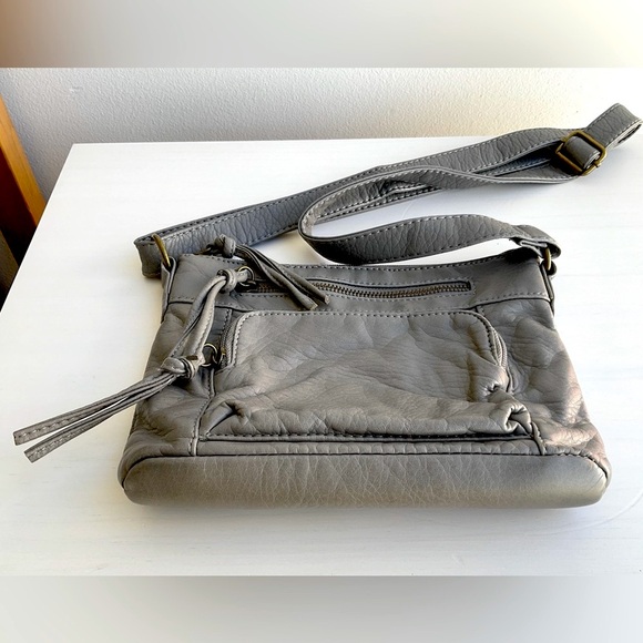 Bueno leather gray crossbody shoulder bag - Picture 4 of 9